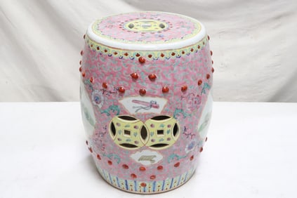 Chinese famille rose porcelain garden stool