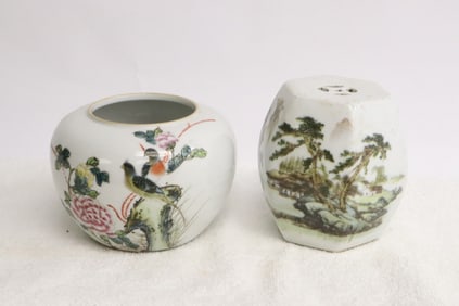 2 pieces famille rose porcelain