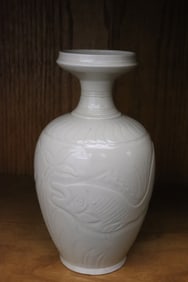 A white porcelain vase