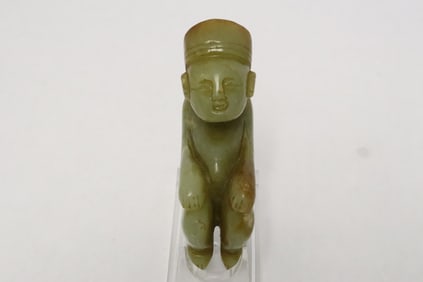 Celadon jade carved figure