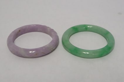 2 jadeite like bangles