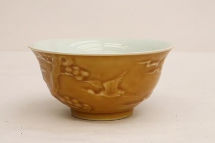 Chinese light brown glazed porcelain bowl