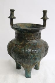 Chinese archaic style bronze tripod ding