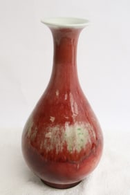 Chinese red glazed porcelain vase