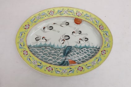 Chinese famille rose porcelain oval platter