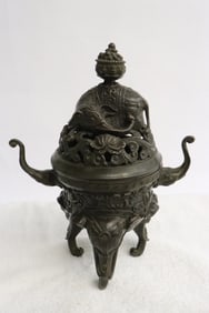 A very fancy Chinese bronze covered censer