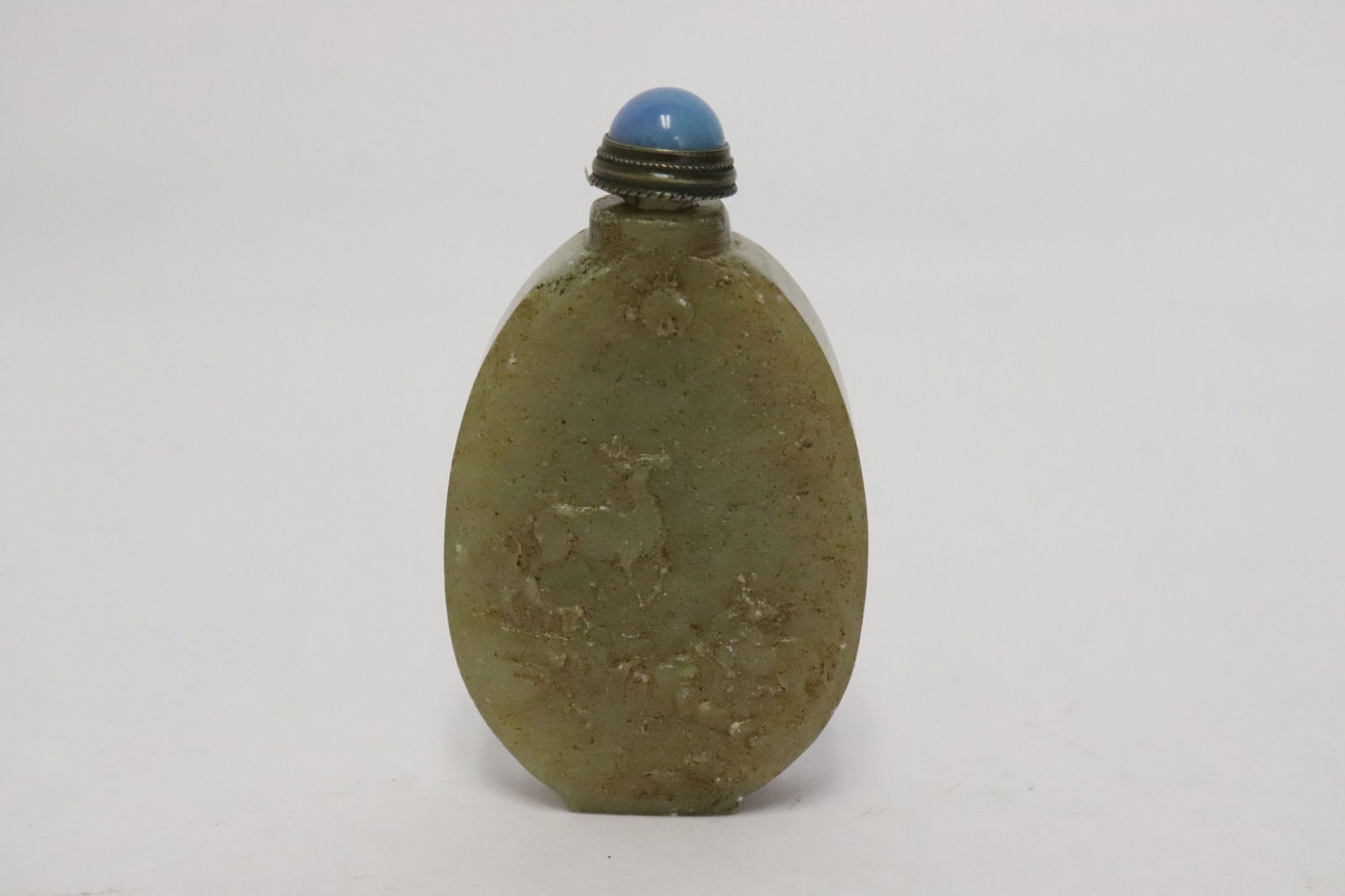 Jade like stone carved snuff bottle (1 of 8)