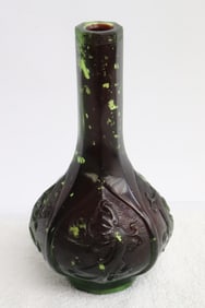 Chinese red Peking glass vase