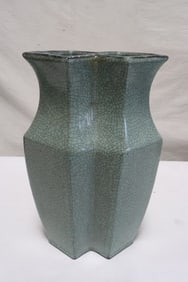 Celadon crackleware twin vase
