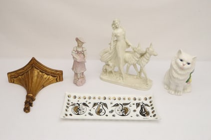 Lot of cast and porcelain figures