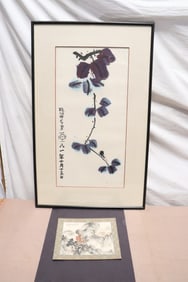 2 Chinese w/c paintings on paper, signed & artist seal mark