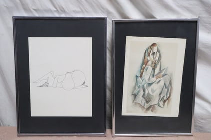 2 prints/ etchings of abstract subject