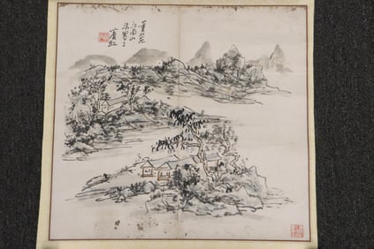 BinHong Huang watercolor on paper "landscape"