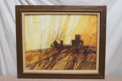 George Robert James oil on canvas pasted on board