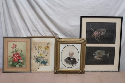 4 watercolor paintings