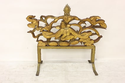 Chinese 19th c. gilt wood carved floor ornament