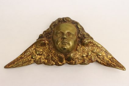 Antique French gilt bronze wall mounting ornament