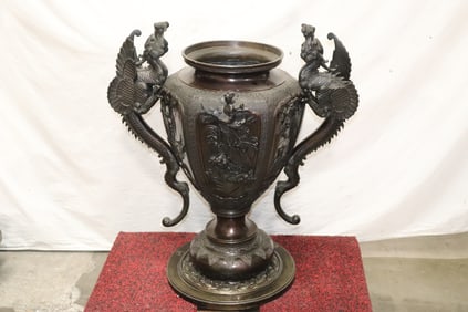 An important Japanese Shakudo bronze temple censer