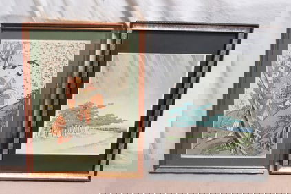 2 Japanese woodblock prints