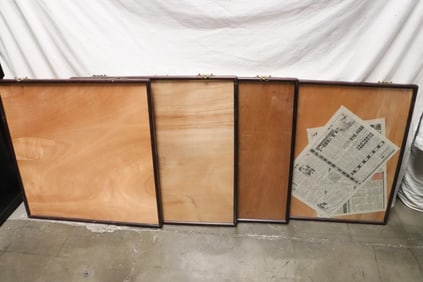 4 Chinese rosewood painting frames