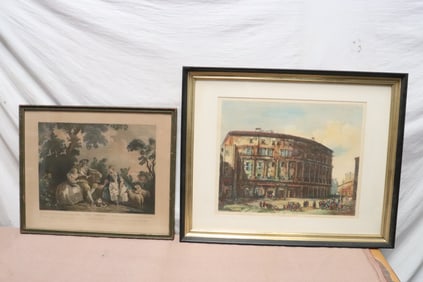 2 antique etchings