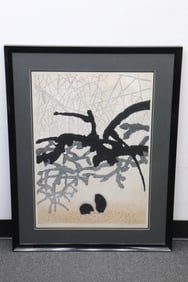 Hao Boyi wood cut print, c1989, signed
