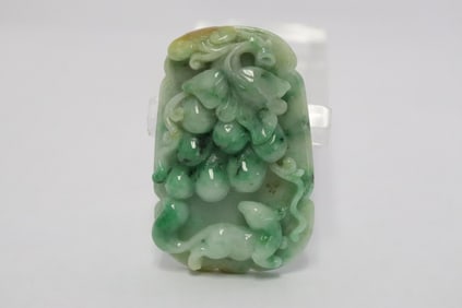 A vintage Chinese jadeite carved plaque