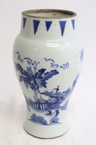 Chinese 17th c. blue & white vase, Chongzhen period