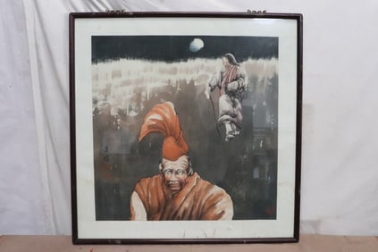 Chinese watercolor painting, signed w/ artist seal