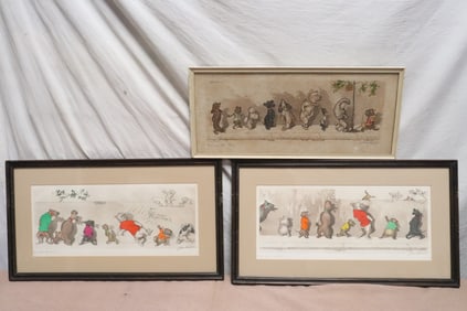 3 pencil signed Boris O'Klein etching