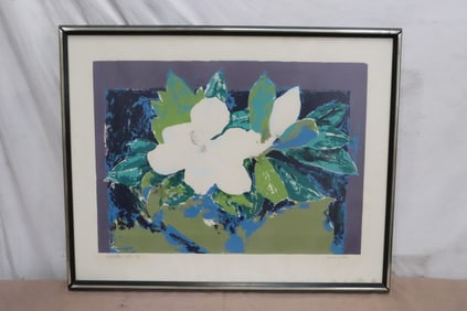 Robert Griffiths etching in color "Magniflora Alba"