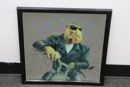 Wall hanging advertisement of camel cigarette