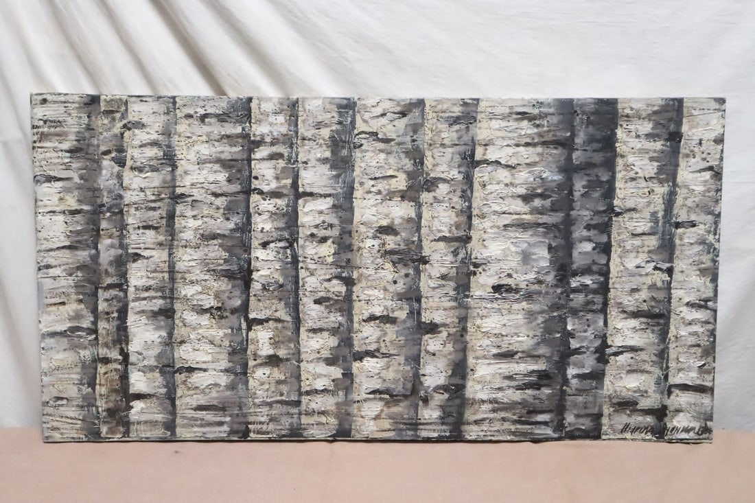 Oil on canvas "abstract", signature unreadable: Oil on canvas "abstract", signature unreadable, 39"x20"