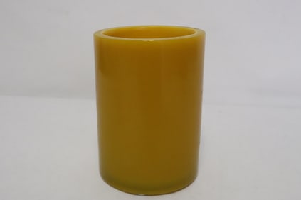 Chinese yellow Peking glass brush holder