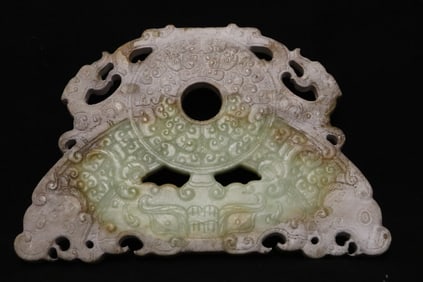Large Chinese antique jade carved plaque