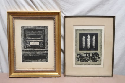 2 pencil signed lithograph by Clifton Adams