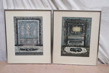 2 pencil signed lithograph by Clifton Adams