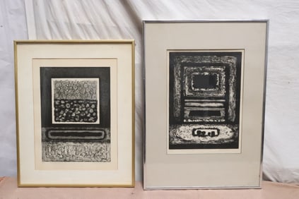 2 pencil signed lithograph by Clifton Adams