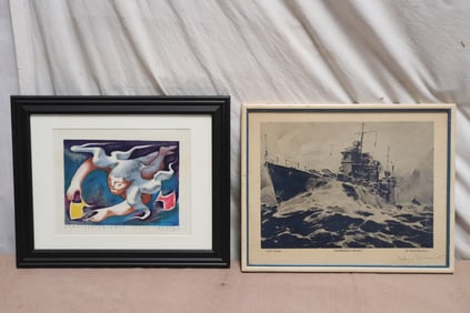 2 pencil signed art