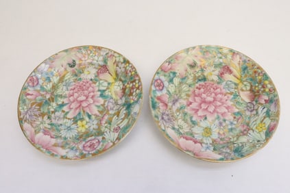 Pair Chinese late 19th c. porcelain plates, Guangxu period