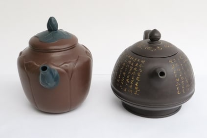 2 Yixing teapots