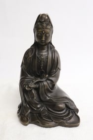 Chinese bronze sculpture of deity