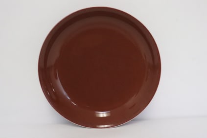 Fine Chinese red glazed porcelain plate