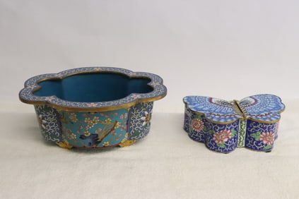 2 pieces Chinese cloisonne