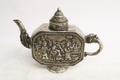 Chinese white bronze wine pot