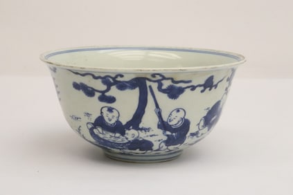 A blue and white porcelain bowl