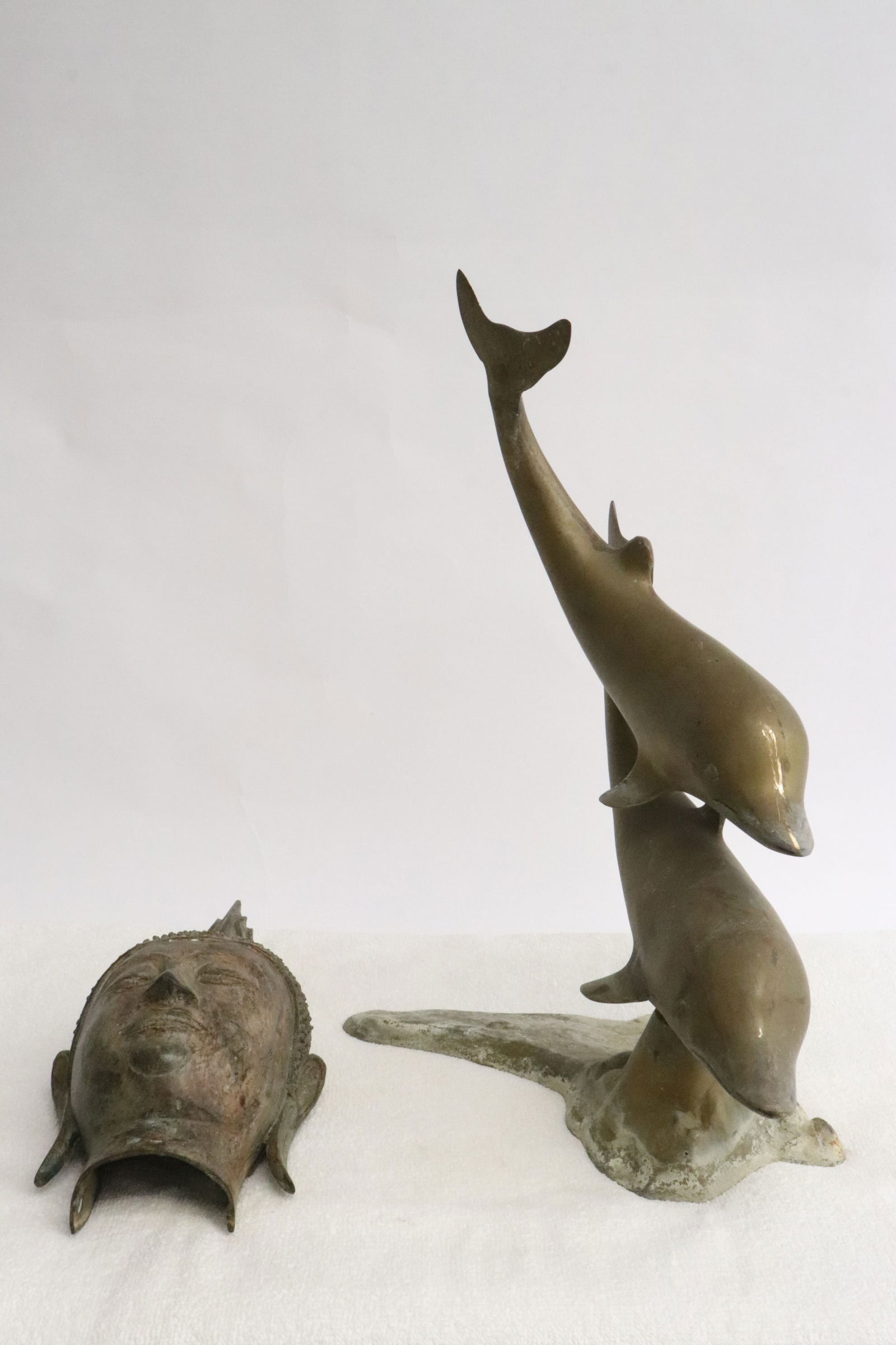 Asian bronze sculpture, and a brass sculpture (1 of 10)