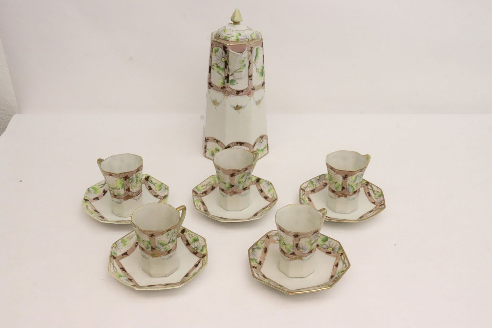 Antique serving for 5 chocolate set by Nippon (1 of 12)