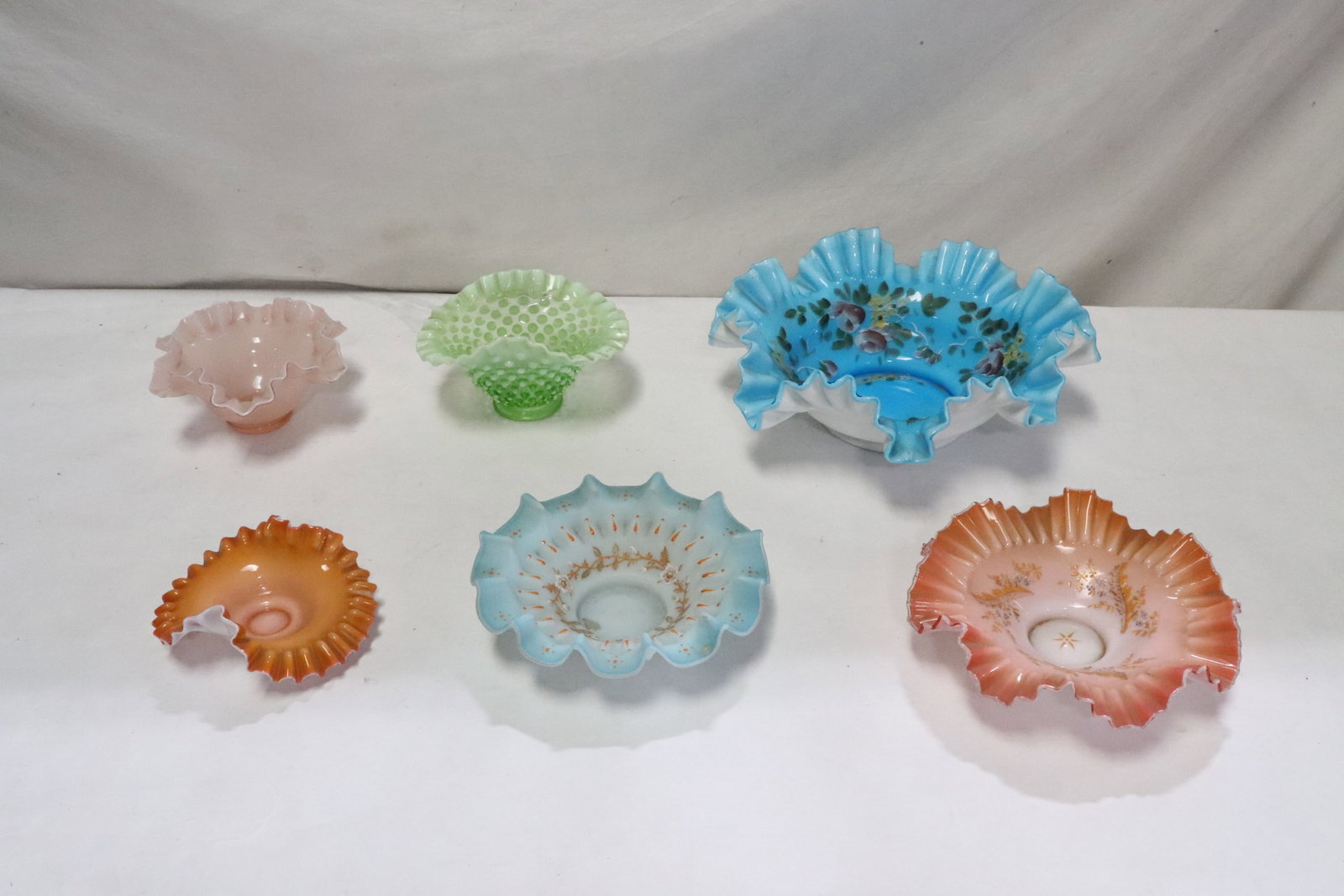Lot of Victorian art glasses: Lot of Victorian art glasses, 2.65"x6.2"x5" - 4.8"x13.2"dia