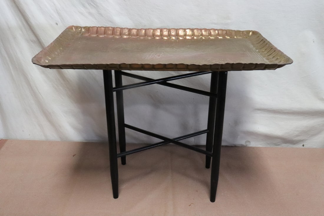 Antique brass tray table (1 of 9)